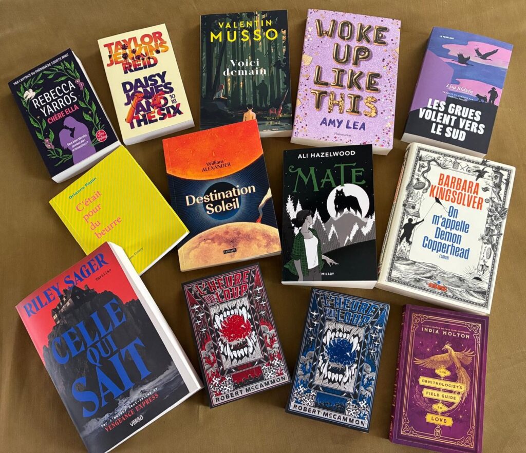 Photo de mon arrivée livresque du mois, pour illustrer mon bilan lectures d'août 2026.