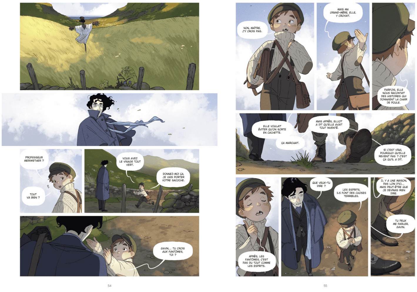 Capture d'écran des pages 54-55 de la BD Lyndon, d'Irene Marchesini & Carlotta Dicataldo - pour illustrer ma chronique.